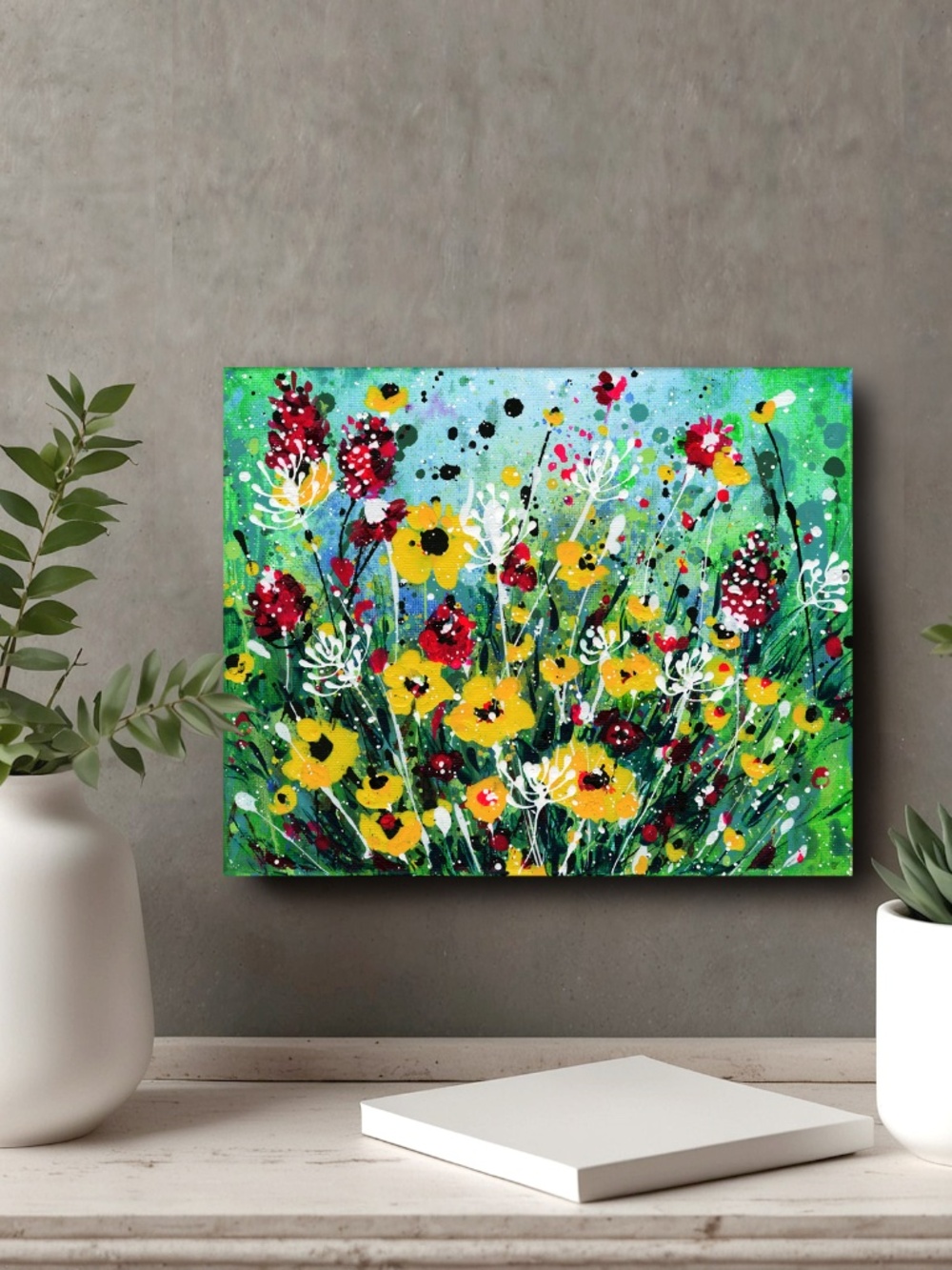 Original Floral Painting on Canvas - Dancing In The Garden 4